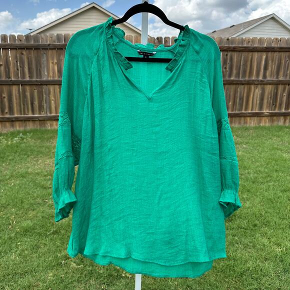 Zac & Rachel Green 3/4 sleeve Top XL - Picture 1 of 4